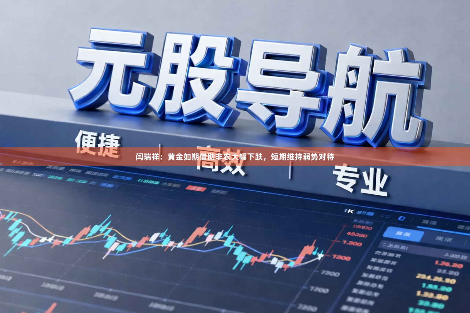 闫瑞祥：黄金如期借助非农大幅下跌，短期维持弱势对待