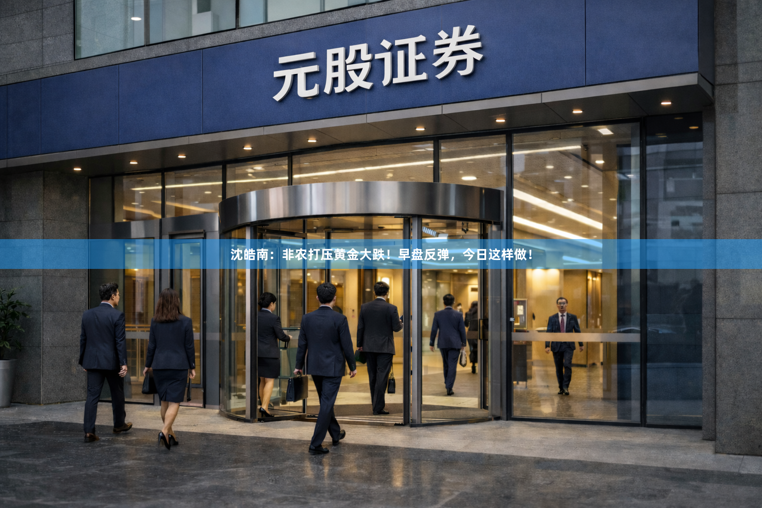 沈皓南：非农打压黄金大跌！早盘反弹，今日这样做！